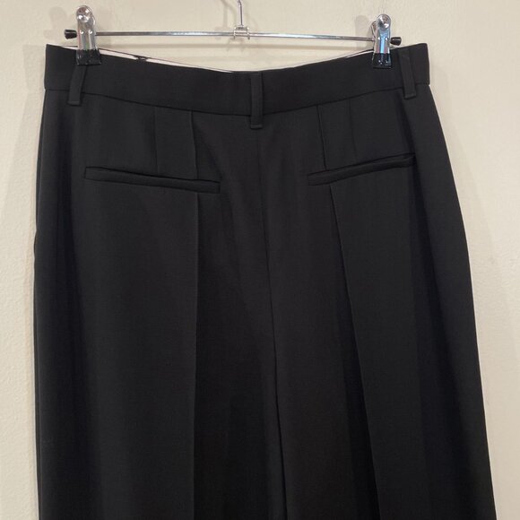 New Tory Burch 100% Wool Wide Leg Trouser Black 10, M $748 - Picture 6 of 10
